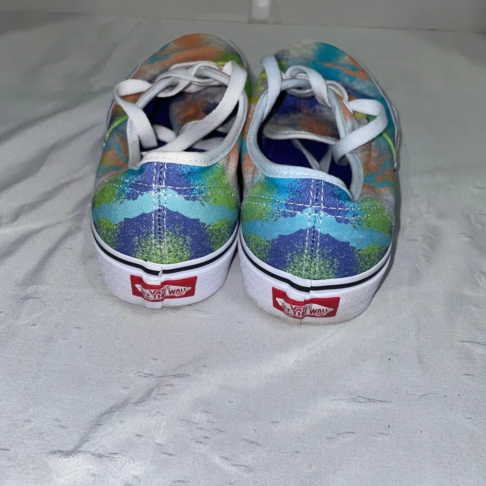Vans Authentic Multi Color Abstract Splash Canvas Sneakers Womens 9 Mens 7.5
